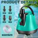 RovPool Sump Pump Submersible, Pool Cover Pump Above Ground with Adjustable Flow, Portable Electric Water Removal Pump with 10ft Hose, 4 Adapters Water Pump for Pool Draining,Fish Tank,Pond, 950GPH