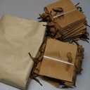 Zhanmai 100 Pcs 4.7 x 2.4 x 3.9 Inch Mini Gift Bags Bulk with Tissue Paper Small Kraft Paper Bag with Handle Gift Tag for Birthday Party, Wedding, Graduation, Mother's Day, Father's Day(Brown)