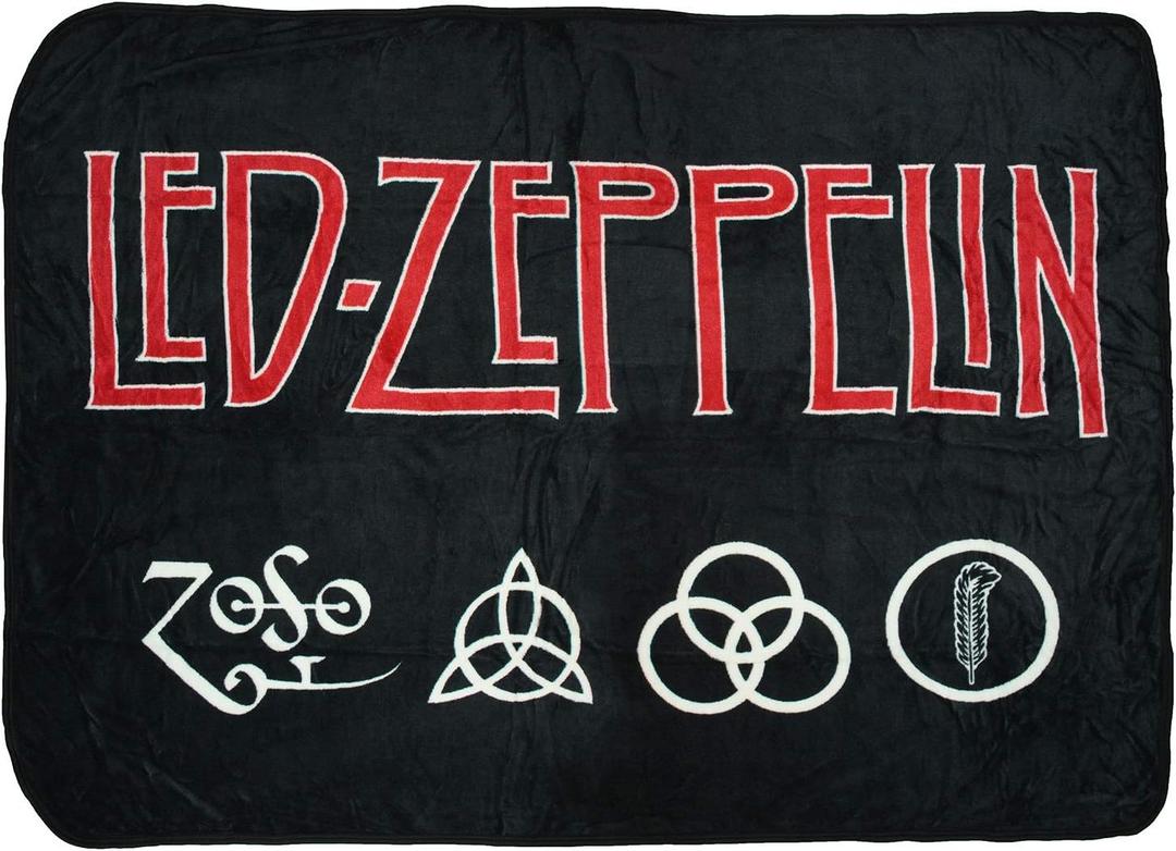 Led Zeppelin 4 Symbols Super Soft and Cuddly Fleece Plush Throw Blanket