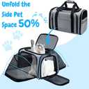 Double Expandable Cat Carrier,Airline Approved Soft-Sided Pet Travel Carrier for Small Dogs Cats under 15 lbs,Waterproof 600D Oxford Fabric with Washable Replacement Liner,Odor-Free & Claw-Proof(Blue)