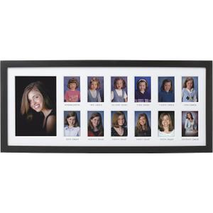 Pearhead School Years Graduation Frame, K-12 Photo Collage Picture Frame, Kindergarten to 12th Grade Keepsake, Graduation Party Decor, 13 Photo Wall Display, Black, One Size