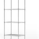 Garage Shelving with Wheels, 4 Tier Shelving Unit and Adjustable Feet, 865 lb High Capacity Rolling Storage Shelf for Kitchen, Office, Dining Room, Garage, Chrome