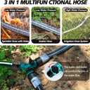 Sprinkler Hose with Holes, Flat Soaker Hose 100 Ft (25 ft 4pack) with Garden Staples and Splitters, Watering Drip Irrigation Hoses for Lawn, Vegetable and Garden Beds (100 ft)