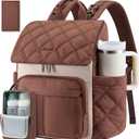 LOVEVOOK Diaper Bag Backpack With Pocket For Large Capacity Cup,Multi-Function Baby Travel Bag For Mom Dad,Waterproof Baby Bag for Boys Girls with Changing Pad,Insulated Bag,Stroller Straps, Apricot Coffee, M-15.6 inch