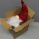 Juegoal 12" Lighted Christmas Gnome, Handmade Sequins Hat Scandinavian Swedish Tomte, Light Up Elf Holiday Present, Battery Operated Winter Tabletop Christmas Decorations, 2 Set