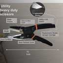 Upgraded Multipurpose Heavy Duty Scissors - Advanced All-Purpose Utility Industrial Scissors with Enhanced Safety, Ergonomics, and Cutting Performance Black