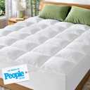 Extra-Thick California King Mattress Topper with 20" Deep Pocket
Viscose Derived from Bamboo, Ultra Plush & Soft Mattress Pad, Pillow Top, Full Body Support, White