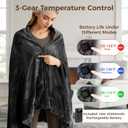 Cordless Portable Heated Blanket Battery Operated, 20000mAh Battery Rechargeable Heated Blanket with 3 Heating Levels, 70"x40" USB Wearable Electric Blankets for Camping, Home, Office, Car