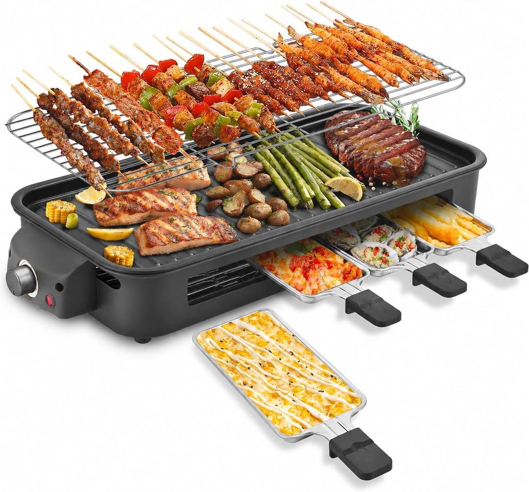 Pukomc Electric Indoor Grill,2 in 1 Indoor Grills for Kitchen