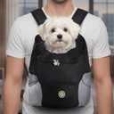 Adjustable Pet Dog Carrier Backpack,Ventilated Breathable Pet Carrier for Small Dogs Cats,Cat Carrier Backpack with Safety Belt for Travel Hiking Outdoor,Max 14 lbs,Black