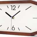 Wooden Retro Wall Clocks, 18 Inches Square Clocks Rectangular Wall Clock Battery Operated Silent Non-Ticking, for Kitchen Living Room Office Home Desk Bedroom (Brown)