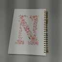 Pink Cute Spiral Notebook Journal, Preppy Floral Initial Letter N Personalized Journaling Notebooks, Monogrammed Gifts for Women Girls, Botanical Hardcover Spiral Lined Notebook 5.5 x 8.3
