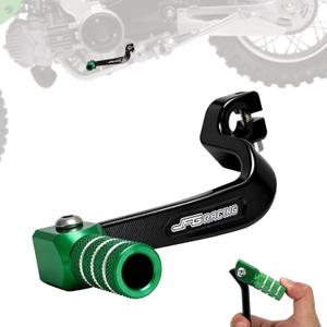 JFG RACING Dirt Bike Gear Shift Lever,CNC Foldable Foot Shifter Pedal for KLX110 2010-2024/KLX110L 2010-2024-Green
