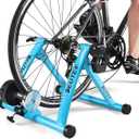 Bike Trainer, Magnetic Bicycle Stationary Stand for Indoor Exercise Riding, 26-29" & 700C Wheels, Quick Release Skewer & Front Wheel Riser Block Included