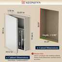 Keonjinn Medicine Cabinet 14 x 18 in, Assembly Required, Bathroom Medicine Cabinets Mirror, Lightweight, One Shelve Only, Surface Mount or Recessed, Tempered Glass