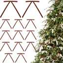 2 x Brown Velvet Ribbon Christmas Bow 5 x 7 Inches Premade Brown Bows for Christmas Tree Hanging Decorations Gift Wrapping Wreaths Crafts Outdoor Indoor Home Decor Wedding, Pack of 24