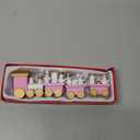 NUOBESTY Winter Wonderland Wooden Mini Train Set for Christmas Party Decorations Under Tree Pink