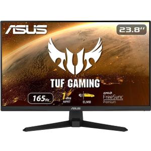 ASUS TUF Gaming 24” 1080P Monitor (VG249Q1A) - Full HD, IPS, 165Hz (Supports 144Hz), 1ms, Extreme Low Motion Blur, Speaker, FreeSync Premium, Shadow Boost, VESA Mountable, DisplayPort, HDMI