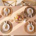 WILLBOND 6 Pcs Straw Bunny Easter Spring Napkin Rings Purple Green and Pink Easter Eggs Napkin Ring Holder Rattan Farmhouse Tissue Rings for Table Decor Dinner Party Settings