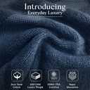 Premium Staple Cotton Bathroom Towel Set - Navy 600 GSM 6-Piece Luxury Bath Towel Set 1 Stripe - 2 Bath Towels, 2 Hand Towels & 2 Washclothes Set - High Absorbent & Quick Dry for Gym, Spa, Hotel