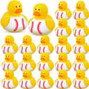 Deekin Rubber Ducks 2 Inch Bulk Sport Party Favors for Team Events Decorations Birthday Party Supplies Club Player Gift(24 Pcs,Baseball White)