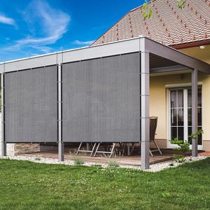 VICLLAX 90% Shade Fabric Sun Shade Cloth Privacy Screen with Grommets for Patio Garden Pergola Cover Canopy Carport 16x16 FT, Grey (Gray)