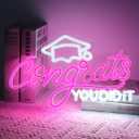 AceList Congrats Grad Neon Sign, LED lights for Backdrop Graduation Party Wall Decor Dimmable Prom Congratulations Neon Sign Celebration Grad Decoration Gifts