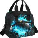 3D Light Rugby Boys lunch Tote Box Leakproof Insulated Cooler Bag & Meal Prep Kids Lunch Bags with Removable Shoulder Strap For School Picnic Hiking Work Travel