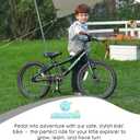 AVASTA Bilbo 18 Inch Kids Bike for Boys Girls 5 6 7 8 Years Old, Retro Style High Carbon Steel Bicycle with Adjustable Handlebars and Seat, Dual V-Brakes, Training Wheels, Kickstand, Black