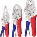 Workpro 3-piece Jaw Locking Pliers (10 Inch Curved Jaw, 7 Inch Curved Jaw, 6-1/2 Inch Straight Jaw)