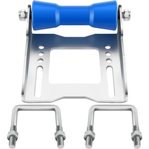 Shimeyao 8 Inches Keel Roller Assembly Kit for Boat Trailers with Roller and Bracket and Mounting Bolts Blue Keel Roller Kit Galvanized Steel Boat Keel Trailer Rollers for Boat Easy Water Launch