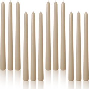 Viyffo Taper Candles, 10 Inch, 12 Pack, Solid color Unscented, Dripless & Smokeless Design, Up to 8 Hour Burn Long Tall Taper Candlesticks for Wedding, Dinner & Home Decor