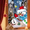 Christmas & Halloween Static Window Clings Set (20x30cm & 35x28cm),8-10 Designs/Pack, Removable Decals for Glass (Christmas Festive Carnival, Polyvinyl Chloride, Large)