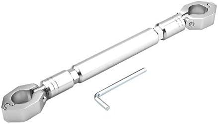 Universal Adjustable Motorcycle Motor Bike Handlebar Brace & Clamp Crossbar Set Aluminum Alloy Motorbike /8(22mm) Clamp Diameter(Silver)