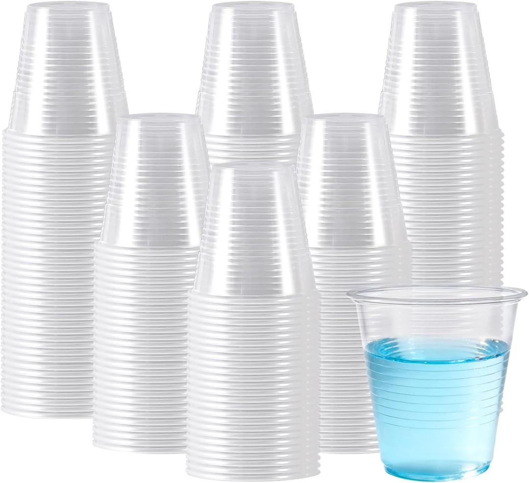 Lamosi 600 Count 3 oz Clear Plastic Cups, Disposable Small Mouthwash Cups for Party, Travel, Events
