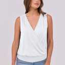 ANRABESS Womens V Neck Tank Tops Wrap Banded Hem Shirts Sleeveless Ruched Going Out Blouse 2026 Summer Fashion Clothing White X-Large 
