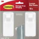 Command Curtain Rod Hooks, Holds 10lb