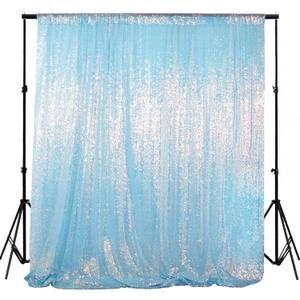 ShinyBeauty Iridescent Aqua Sequin Backdrop | 5FT x 10FT Photo Background | Aqua Blue 10FT Fabric Backdrop | Perfect for Christmas, Studio, and Happy Birthday Events | Sparkly & Durable