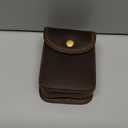 Holster Pouch, Leather Double Deck Playing Card Case Fits Poker and Bridge Size Cards, Durable Leather EDC Waist Bag for Coins, Car Keys, Headphones (Coffee)