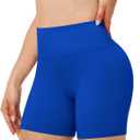 Runhit Women's Workout Biker Shorts - 3"/5"/8" High Waisted Tummy Control Spandex Booty Shorts for Volleyball Gym Yoga Dance (Blue, S)