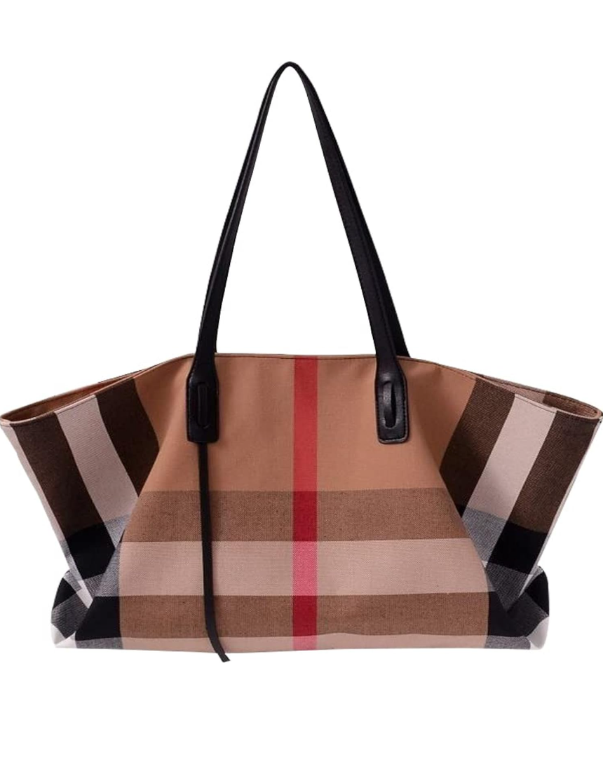 Handbags for Women, Designer Tote Bag Purse，Canvas Fashion Shoulder Bag, Handle Hobo Handbag, Large Capacity Purse Satchel (Brown)