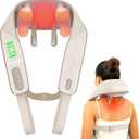Snailax Cordless Neck Massager with Heat, Kneading Neck and Shoulder Massager Deep Tissue, Shiatsu Back Pillow, 2 Heating Levels,Gifts for Mom Dad (Khaki)