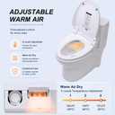 Bidet Toilet Seat Elongated, Heated Bidet with Remote Control, Unlimited Warm Water & Warm Air Dryer, Heated Seat, Self Cleaning Nozzle, Night Light, Soft Close Lid,102S-W