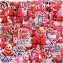 100PCS Valentines Day Stickers, Love Heart Stickers, Valentines Crafts Waterproof Vinyl Sticker for Water Bottle, Valentine's Day Gift Box Envelope Wedding Party Favors Decorations Supplies