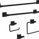 Franklin Brass Towel Rack | 24 Inch Matte Black Towel Bar for Bathroom, Kitchen | Maxted Accessories