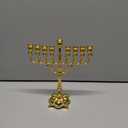 4.3" 7-Branch Hanukkah Menorah Candle Holder for Shabbat,Tabernacle, Menorahs for Chanukah(Gold)
