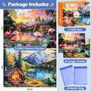 2 Pack 500 Pieces Puzzle for Adults,Snow Mountain Flamingo Jigsaw Puzzles 500 Pieces for Adults Seniors Adult Jigsaw Puzzles Games Premium Cardboard Puzzle for Relaxation Family Activity