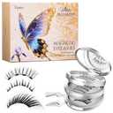 magnetic eyelashes,magnetic eyelashes with applicator,3pairs,3stylesnatural look,wispy,butterfly,No glue needed