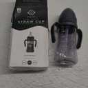 GROSMIMI Spill Proof no Spill Magic Sippy Cup with Straw with Handle for Baby and Toddlers, Customizable, PPSU, BPA Free 10 oz (Charcoal)