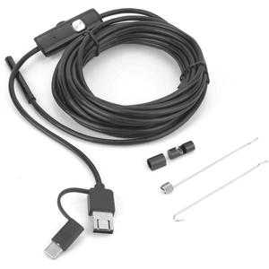USB Endosecope, 3 in 1 Endoscope 5.5mm Lens Borescope Inspection Camera with 6 Adjustable LED 5M Cable Scope Camera IP67 Type-C USB Video Compatible with Phones/Tablets/Computers